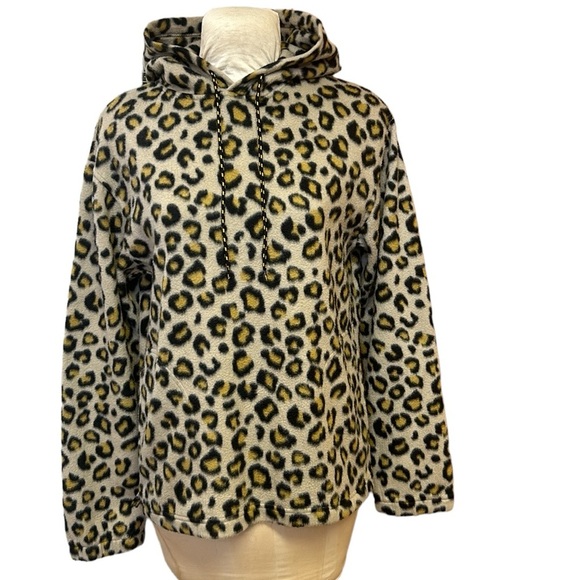 Urban Outfitters‎ | Men’s Fleece Hoodie Animal Print with Pockets Brown/Gold M - Picture 3 of 15